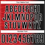 Personalized Red Black-White Gradient Arrow Sublimation Soccer Uniform Jersey Team Custom Name and Number