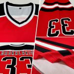 Personalized Red Black-White Hockey Jersey