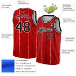 Personalized Red Black-White Lines Authentic City Edition Basketball Jersey Team Custom Name and Number