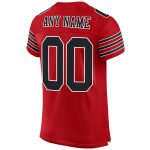 Personalized Red Black-White Mesh Authentic Football Jersey
