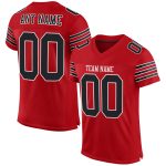 Personalized Red Black-White Mesh Authentic Football Jersey