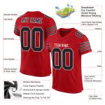 Personalized Red Black-White Mesh Authentic Football Jersey