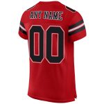 Personalized Red Black-White Mesh Authentic Football Jersey Team Custom Name and Number