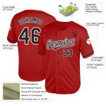 Personalized Red Black-White Mesh Authentic Throwback Baseball Jersey Team Custom Name and Number