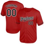 Personalized Red Black-White Mesh Authentic Throwback Baseball Jersey Team Custom Name and Number