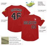Personalized Red Black-White Mesh Authentic Throwback Baseball Jersey