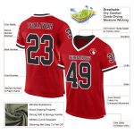 Personalized Red Black-White Mesh Authentic Throwback Football Jersey