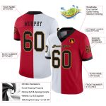 Personalized Red Black-White Mesh Split Fashion Football Jersey Team Custom Name and Number