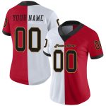 Personalized Red Black-White Mesh Split Fashion Football Jersey Team Custom Name and Number