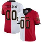 Personalized Red Black-White Mesh Split Fashion Football Jersey Team Custom Name and Number