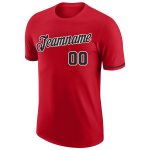 Personalized Red Black-White Performance T-Shirt Team Custom Name and Number