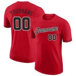 Personalized Red Black-White Performance T-Shirt Team Custom Name and Number