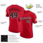 Personalized Red Black-White Performance T-Shirt Team Custom Name and Number