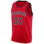 Personalized Red Black-White Round Neck Rib-Knit Basketball Jersey Team Custom Name and Number