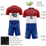 Personalized Red Black White-Royal Sublimation Dutch Flag Soccer Uniform Jersey Team Custom Name and Number