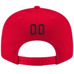 Personalized Red Black-White Stitched Adjustable Snapback Hat Team Custom Name and Number