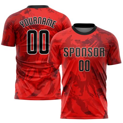 Personalized Red Black-White Sublimation Soccer Uniform Jersey
