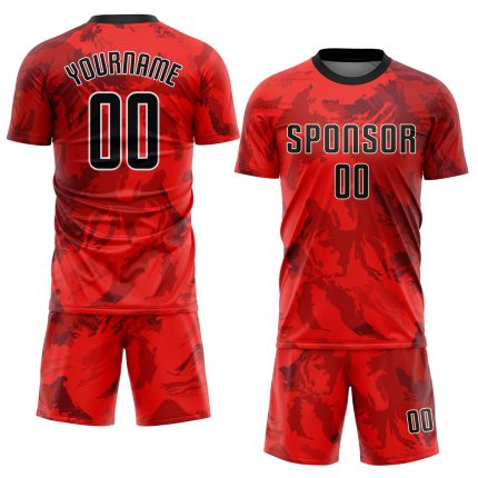 Personalized Red Black-White Sublimation Soccer Uniform Jersey