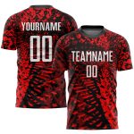 Personalized Red Black-White Sublimation Soccer Uniform Jersey Team Custom Name and Number