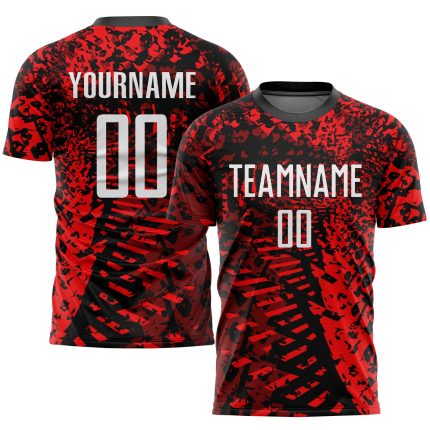 Personalized Red Black-White Sublimation Soccer Uniform Jersey Team Custom Name and Number