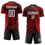 Personalized Red Black-White Sublimation Soccer Uniform Jersey Team Custom Name and Number