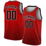 Personalized Red Black-White Triangle Shapes Authentic City Edition Basketball Jersey