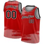 Personalized Red Black-White Triangle Shapes Authentic City Edition Basketball Jersey Team Custom Name and Number