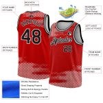 Personalized Red Black-White Triangle Shapes Authentic City Edition Basketball Jersey Team Custom Name and Number
