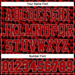Personalized Red Black-White Triangle Shapes Round Neck Sublimation Basketball Suit Jersey Team Custom Name and Number