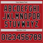 Personalized Red Black-White Two-Button Unisex Softball Jersey Team Custom Name and Number