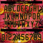 Personalized Red Black-Yellow 3D Pattern Design Sun Beach Hawaii Palm Trees Authentic Baseball Jersey Team Custom Name and Number