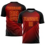 Personalized Red Black-Yellow Sublimation Soccer Uniform Jersey Team Custom Name and Number