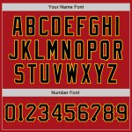 Personalized Red Black-Yellow Two-Button Unisex Softball Jersey Team Custom Name and Number