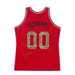 Personalized Red Camo-Black Authentic Throwback Basketball Jersey Team Custom Name and Number
