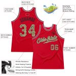 Personalized Red Camo-Black Authentic Throwback Basketball Jersey Team Custom Name and Number