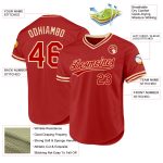 Personalized Red Cream Authentic Throwback Baseball Jersey Team Custom Name and Number