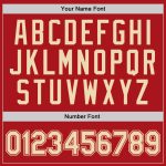 Personalized Red Cream Authentic Throwback Basketball Jersey Team Custom Name and Number
