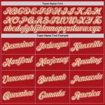 Personalized Red Cream Authentic Throwback Basketball Jersey Team Custom Name and Number