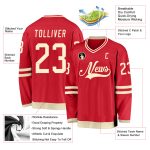 Personalized Red Cream Hockey Jersey Team Custom Name and Number