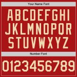 Personalized Red Cream Mesh Authentic Throwback Baseball Jersey Team Custom Name and Number