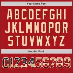 Personalized Red Cream Pinstripe Vintage USA Flag Authentic Baseball Jersey Team Custom Name and Number
