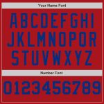 Personalized Red Cream-Royal Pinstripe Authentic Split Fashion Baseball Jersey Team Custom Name and Number