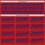 Personalized Red Cream-Royal Pinstripe Authentic Split Fashion Baseball Jersey Team Custom Name and Number