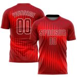 Personalized Red Crimson-White Sublimation Soccer Uniform Jersey Team Custom Name and Number