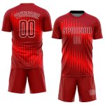Personalized Red Crimson-White Sublimation Soccer Uniform Jersey Team Custom Name and Number