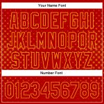 Personalized Red Gold 3D Pattern Design Geometric Stars Authentic Baseball Jersey Team Custom Name and Number