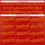 Personalized Red Gold 3D Pattern Design Geometric Stars Authentic Baseball Jersey Team Custom Name and Number