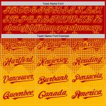 Personalized Red Gold 3D Pattern Design Gradient Square Shapes Authentic Baseball Jersey Team Custom Name and Number
