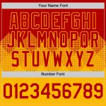 Personalized Red Gold 3D Pattern Design Gradient Square Shapes Authentic Baseball Jersey Team Custom Name and Number