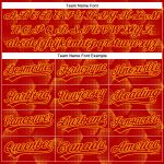 Personalized Red Gold 3D Pattern Design Halftone Geometric Shapes Authentic Baseball Jersey Team Custom Name and Number